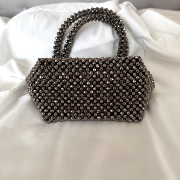Metallic Crystal Beaded Top Handle Mini Bag | Excellent Condition - Picture 3 of 8